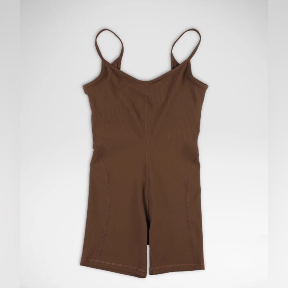 Lulu🍋 Ribbed Contoured Unitard - Java Brown - Picture 7 of 8